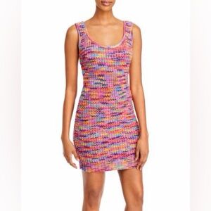 Staud Gardenia Melange Knit Mini Dress in Sunset